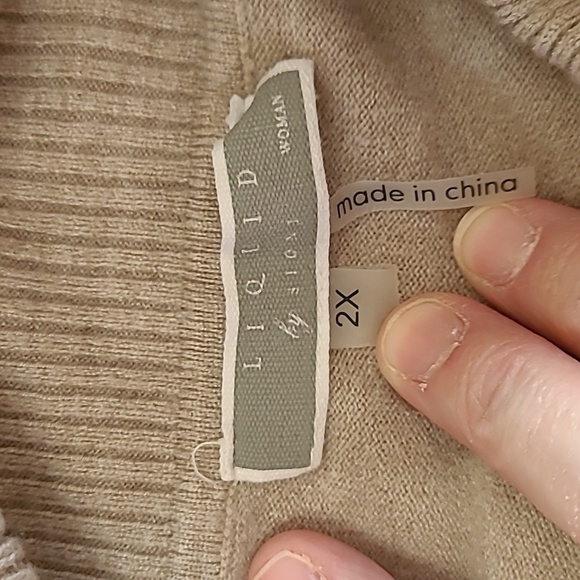 Liquid by Sioni Tan Cowl Neck Sweater size 2X - Picture 3 of 7